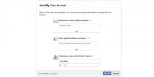 Reset password facebook